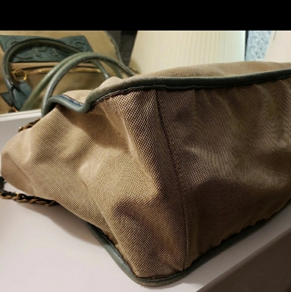 AUTHENTIC CHLOE HARLEY TOTE BAG CANVAS/BLUELEATHER - Picture 10 of 16